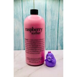 32 oz Philosophy Raspberry Sorbet 3-in-1 Shampoo Shower Gel Bubble Bath w/ Pump